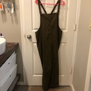 Green Linen Overalls